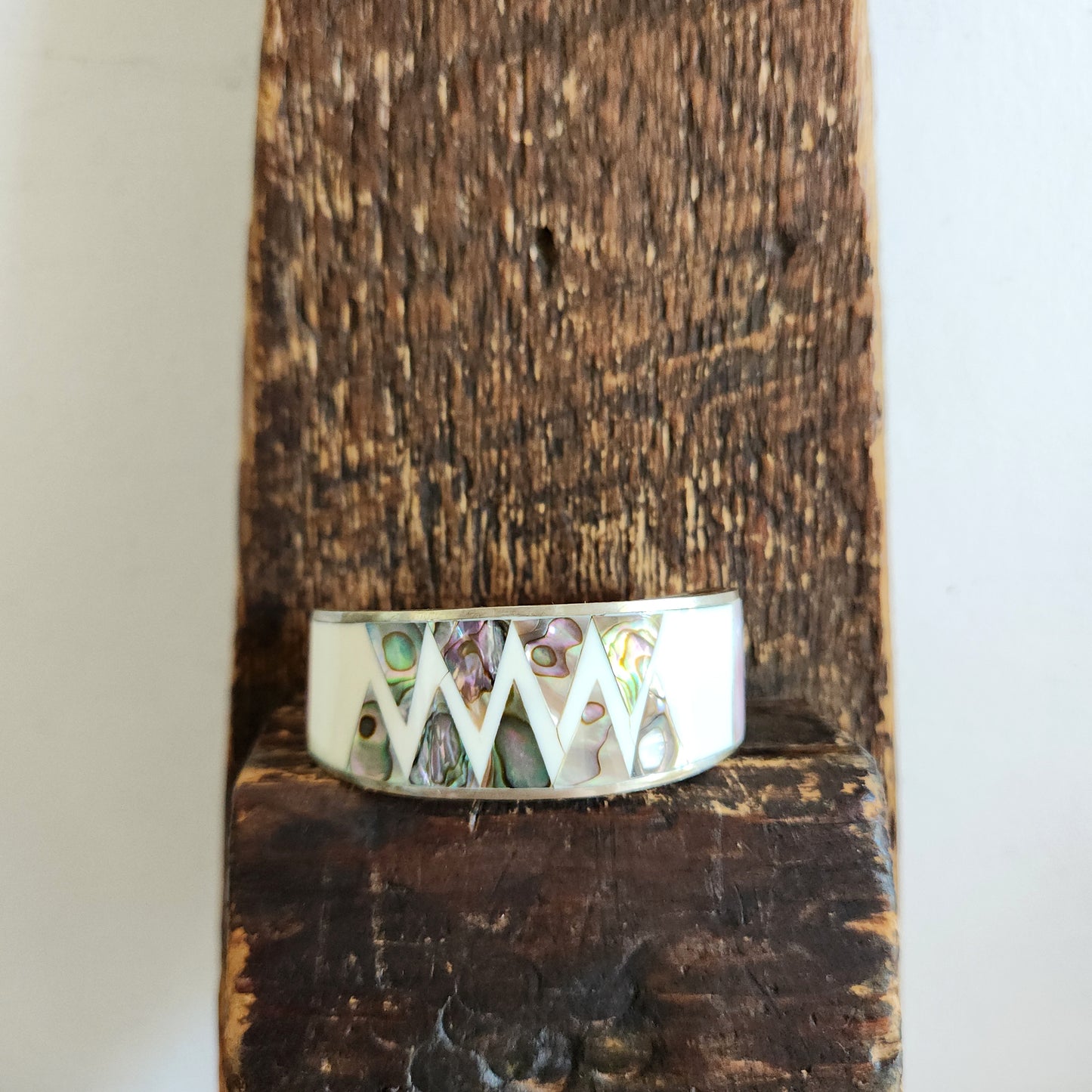 Alpaca Mexico Inlay Cuff Bracelet