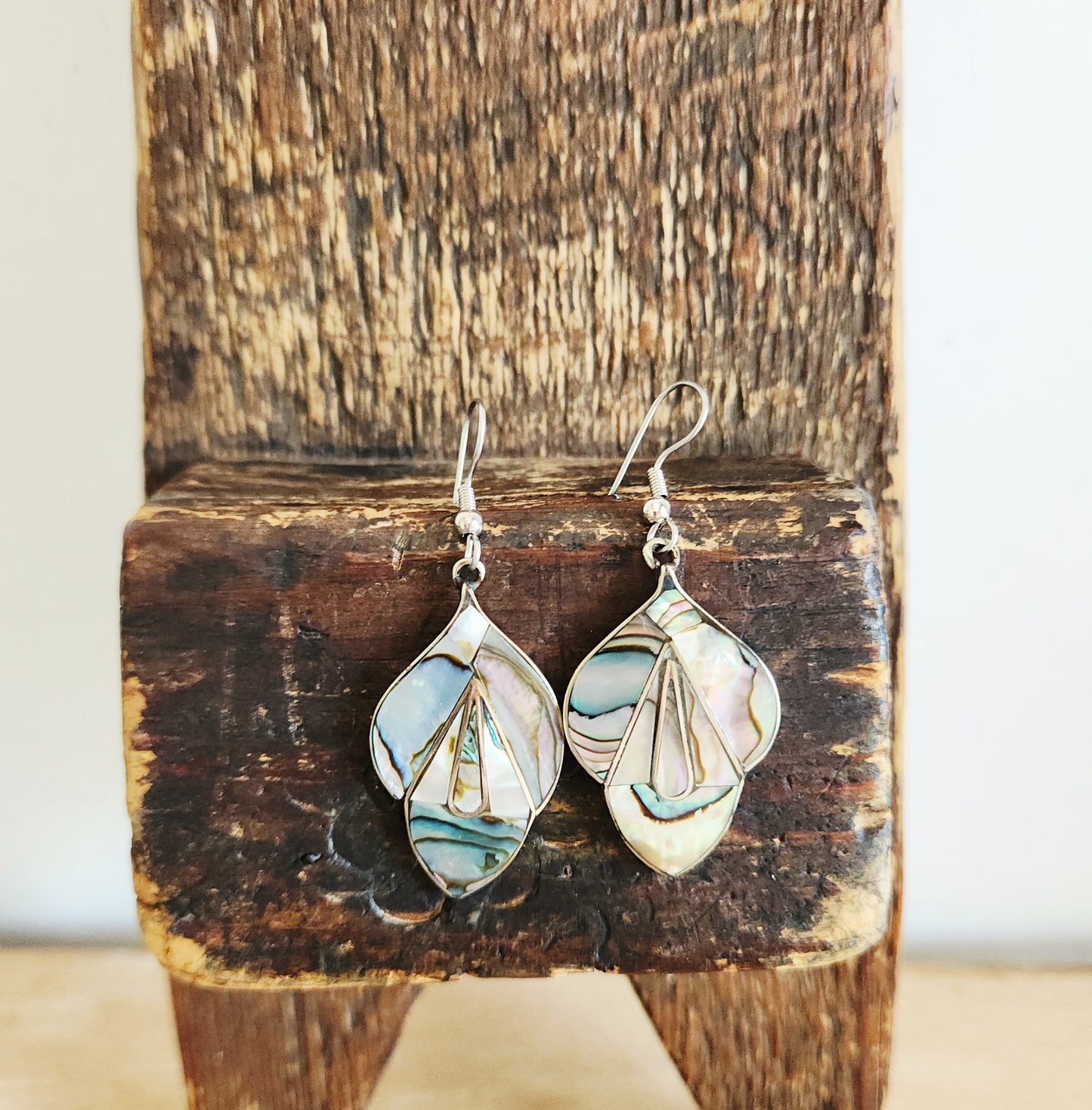 Alpaca Mexico Abalone Inlay Earrings