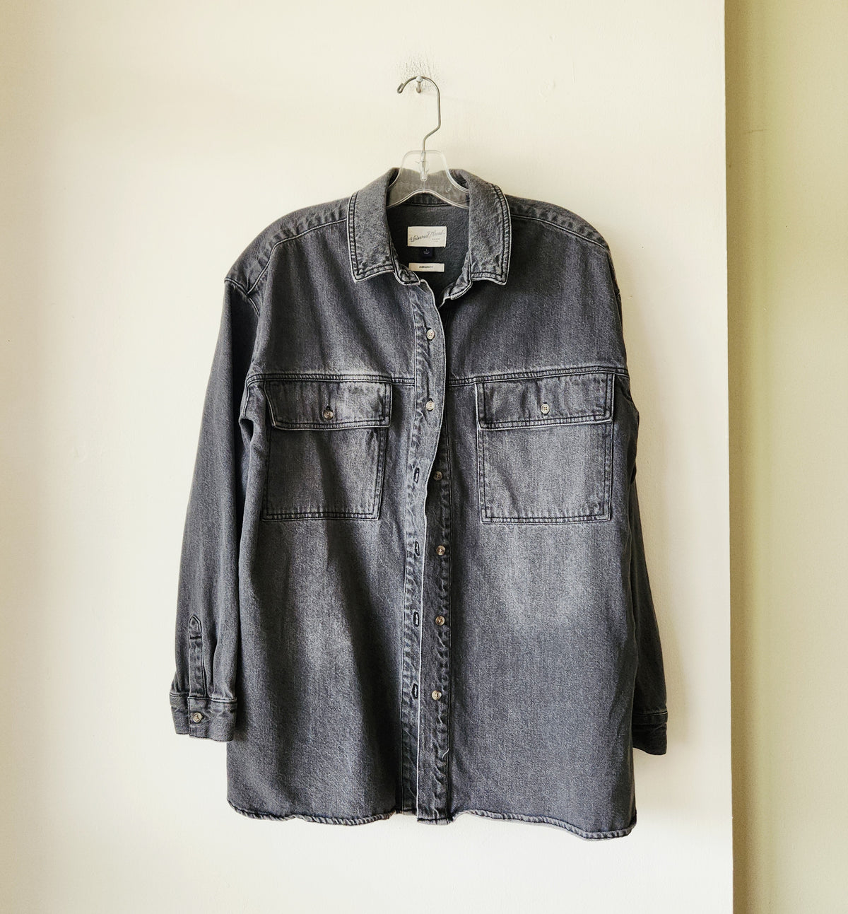 Universal Thread 100% Cotton Washed Black Denim Shirt - L