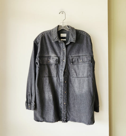 Universal Thread 100% Cotton Washed Black Denim Shirt - L