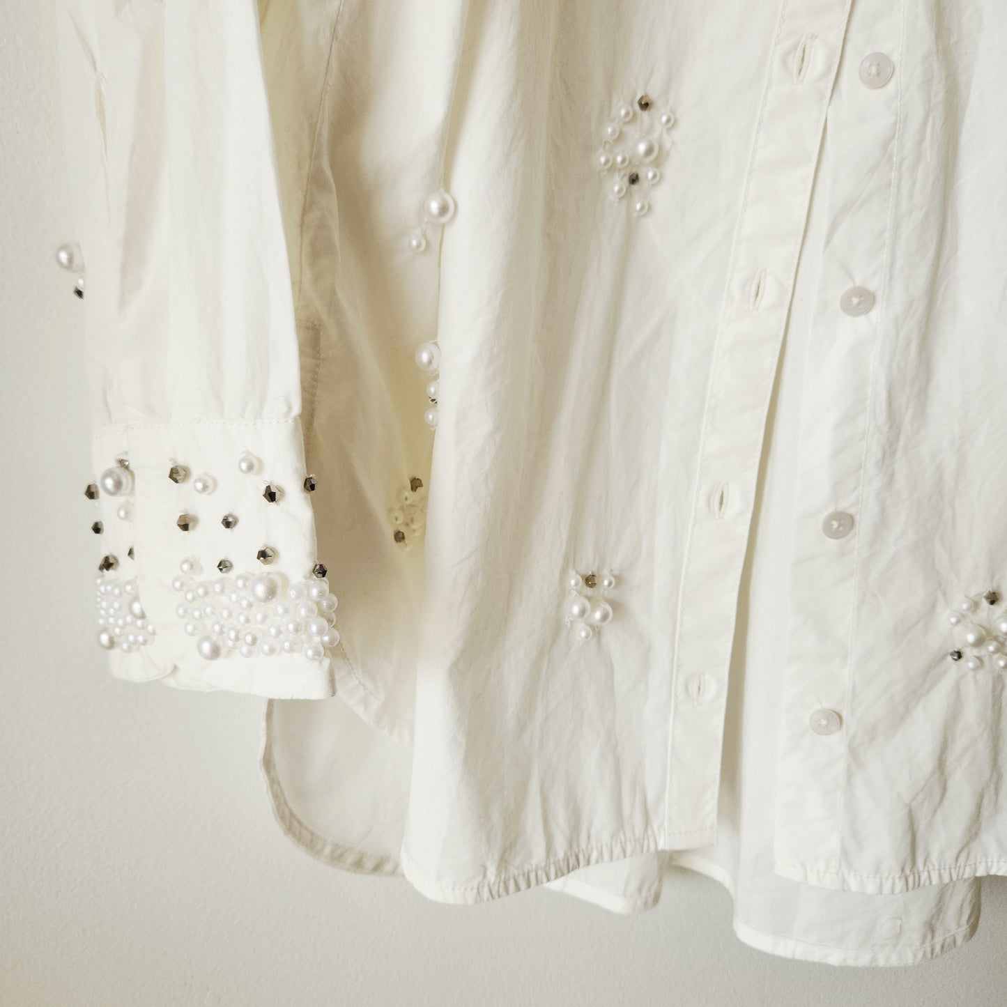 Maeve by Anthropologie 100% Cotton Embellished Button Up Shirt - L - New