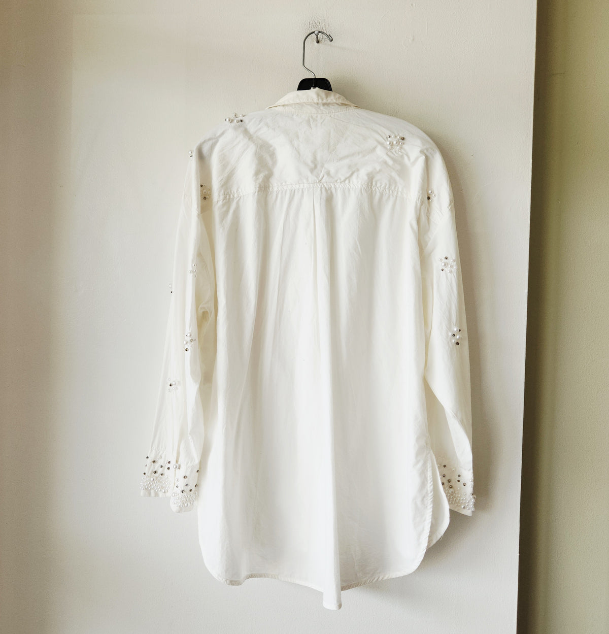 Maeve by Anthropologie 100% Cotton Embellished Button Up Shirt - L - New
