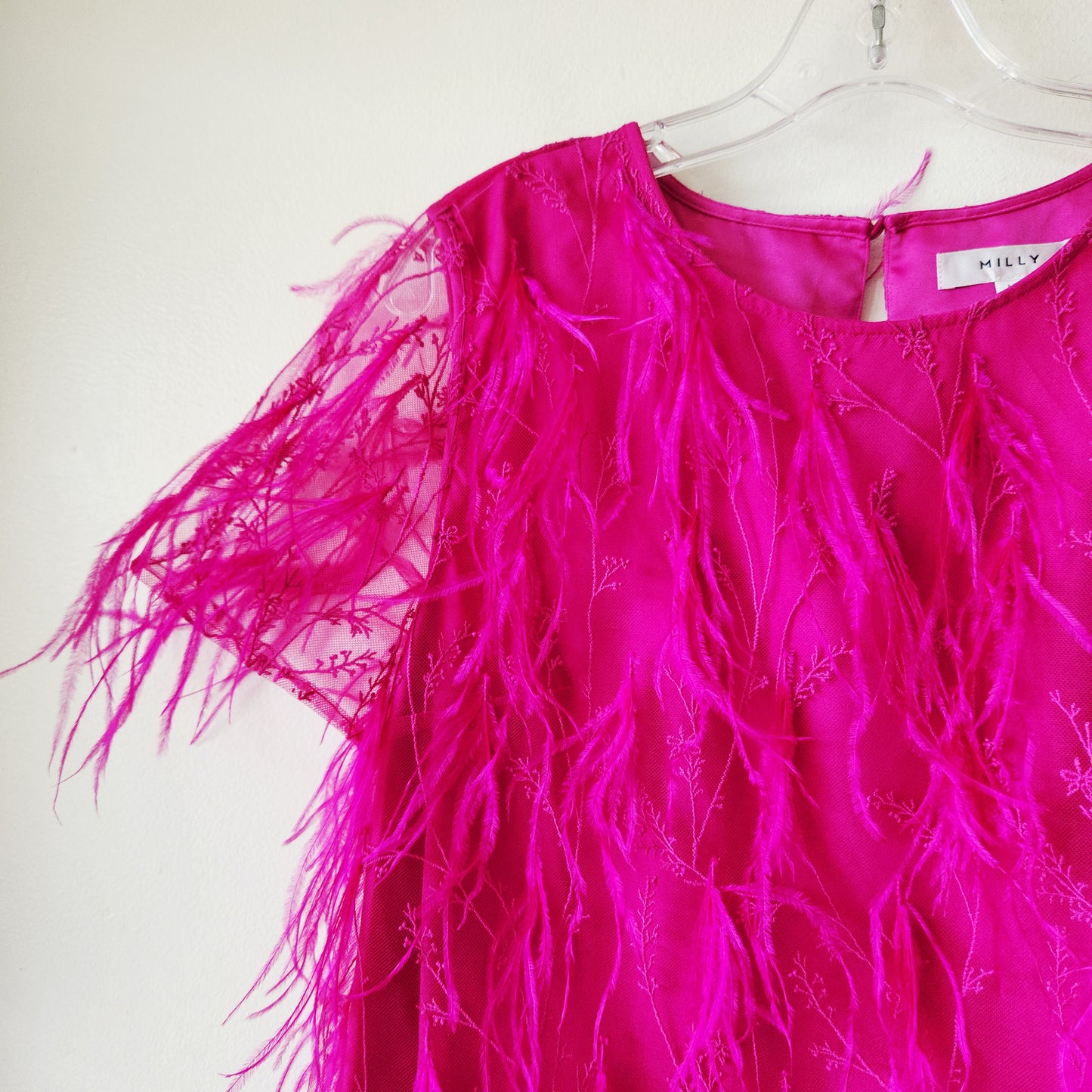 Milly Ostrich Feather Embellished Top - M