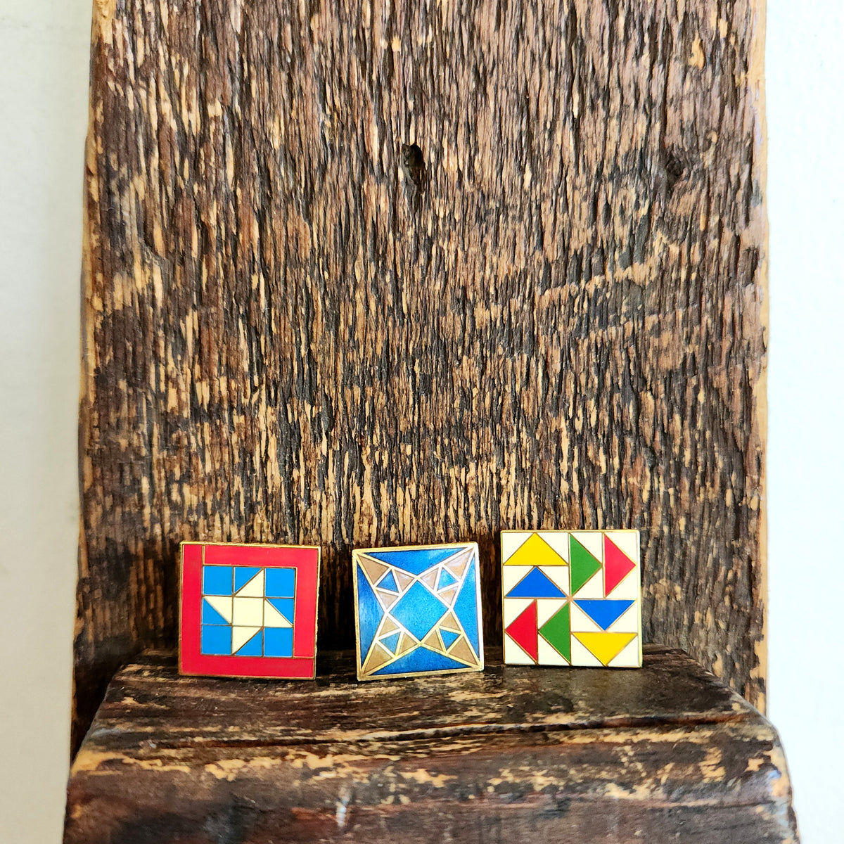 Enamel Quilt Pins - Set of 3