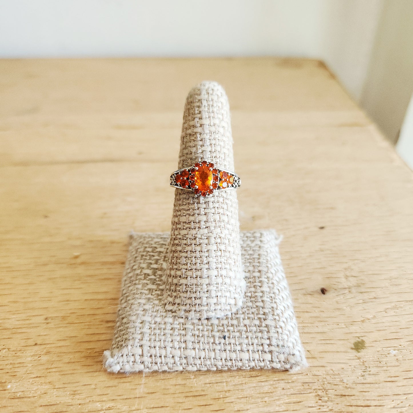 Sterling Silver Multi-Stone Ring - size 7