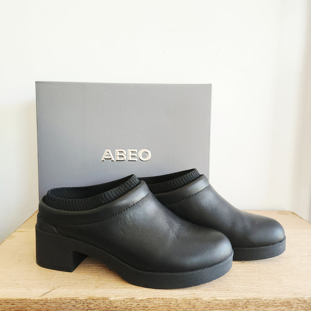 ABEO Black Slip On Mule Boots - size 9 - Like New