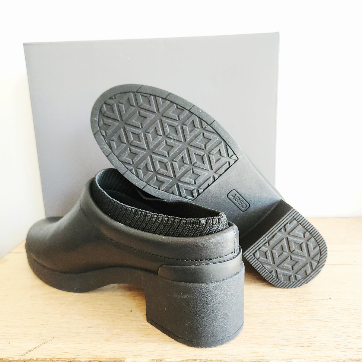 ABEO Black Slip On Mule Boots - size 9 - Like New