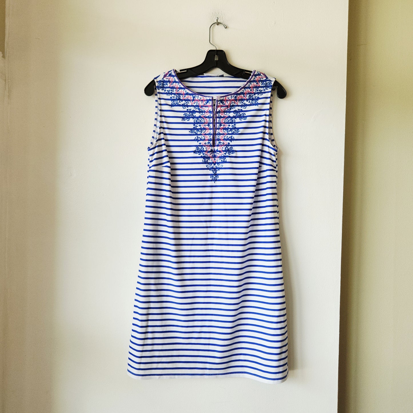 Cabana Life × Talbots Striped Dress with Embroidery - M