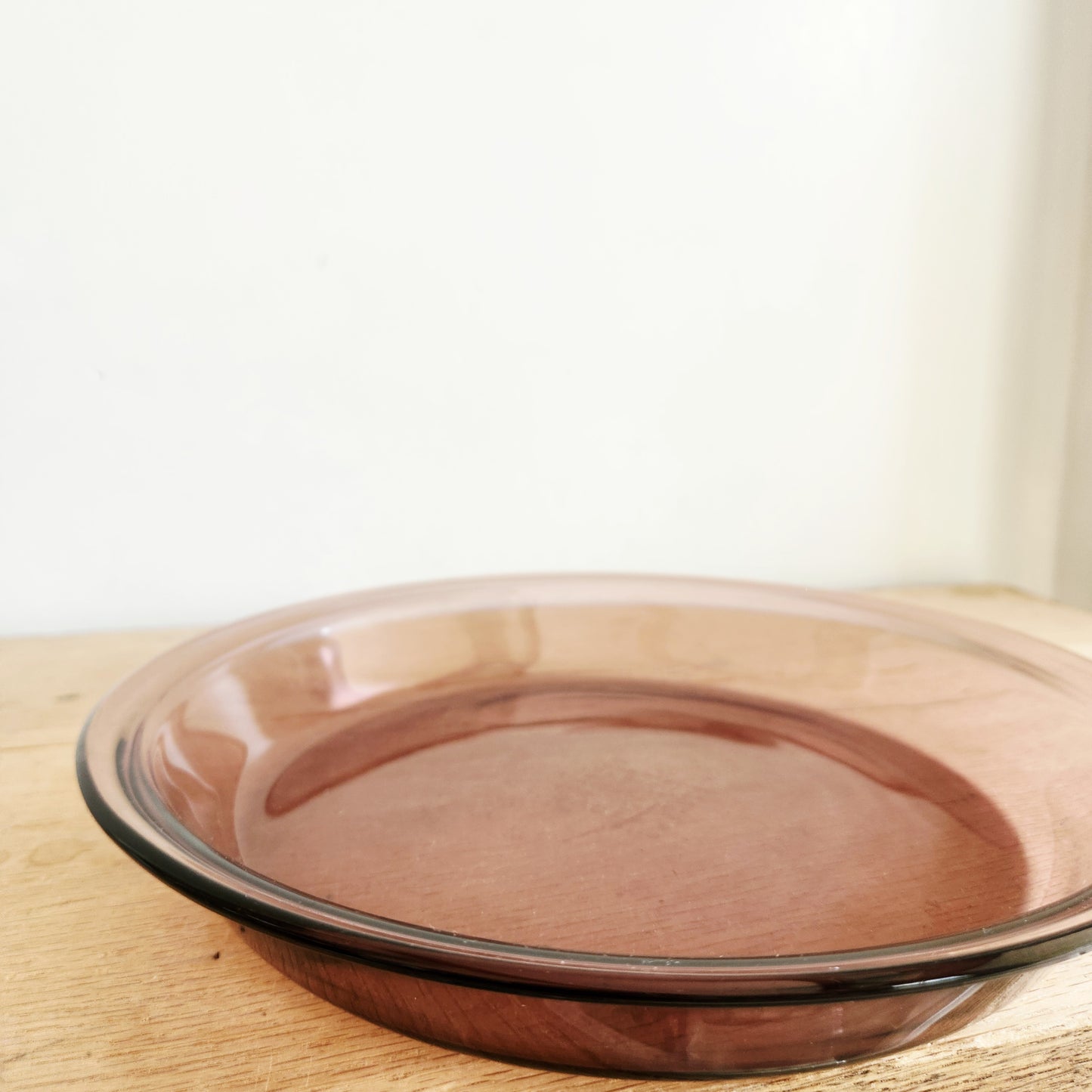 Vintage Pyrex Cranberry Purple Glass Pie Plate Dish