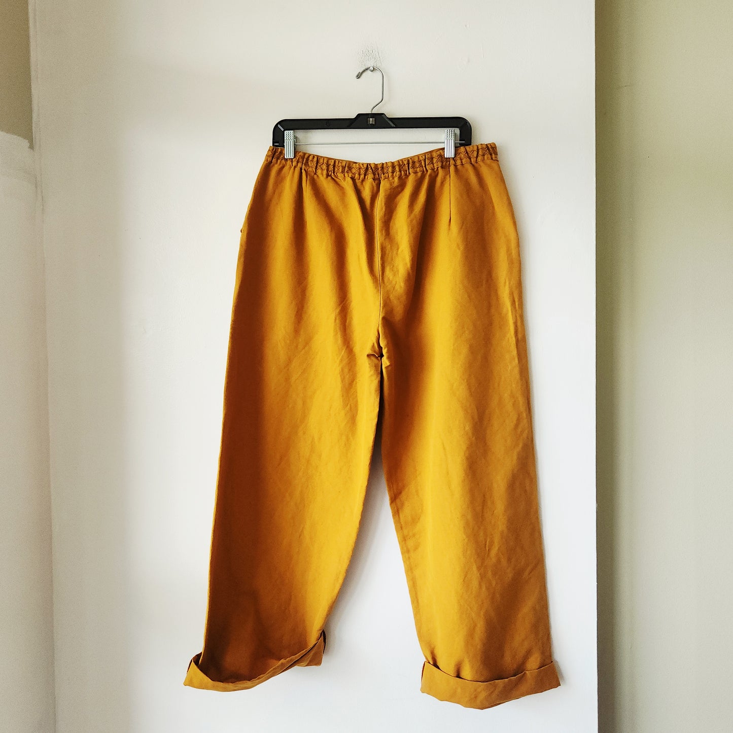 Gudrun Sjödén Linen & Cotton Goldenrod Pants with Embroidery Detail - L