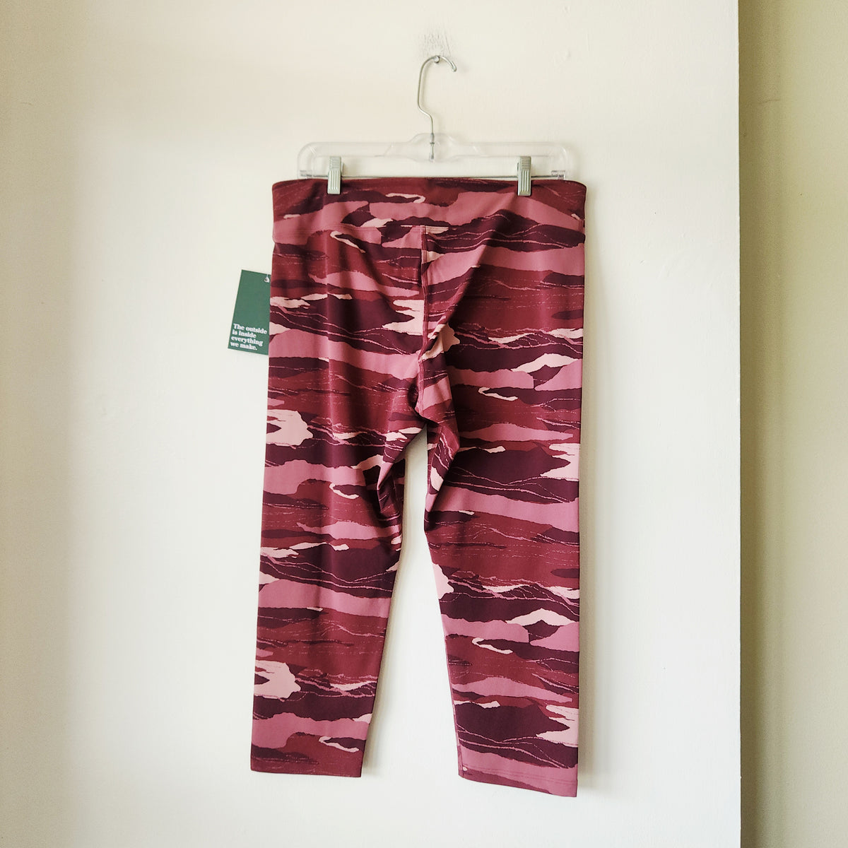 LL Bean Boundless Performance Abstract Camo Crop Leggings - L - New