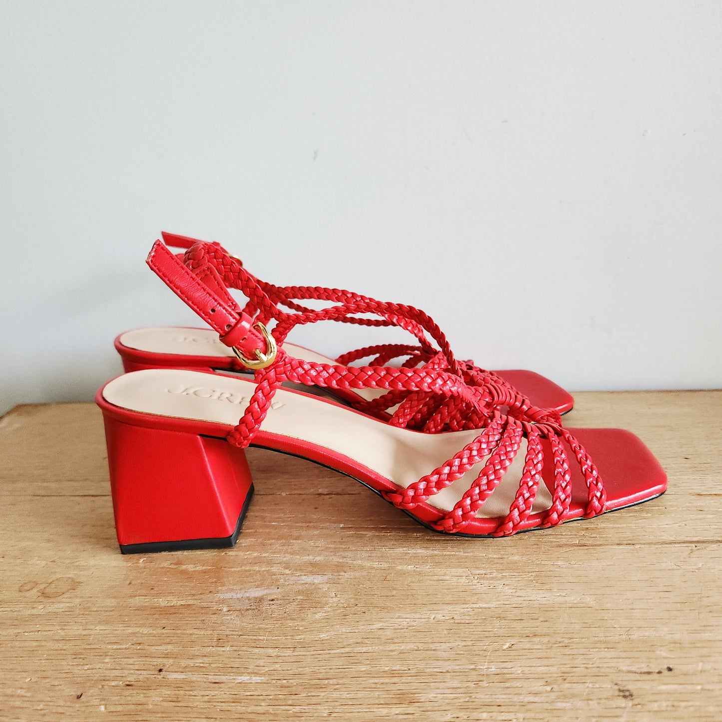 J Crew Woven Square Toe Heels - size 8.5