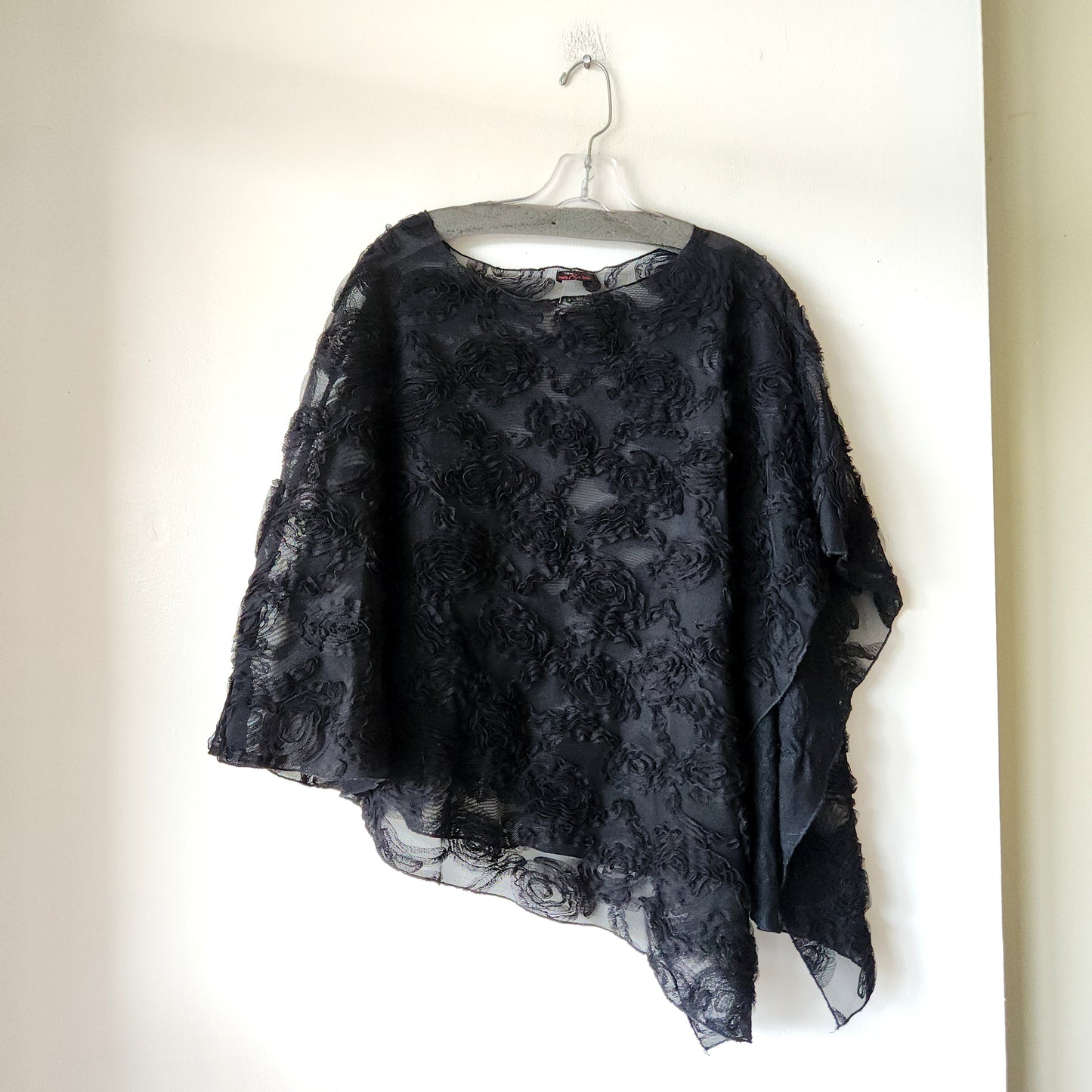 Nally & Millie Black Lace Poncho - One Size