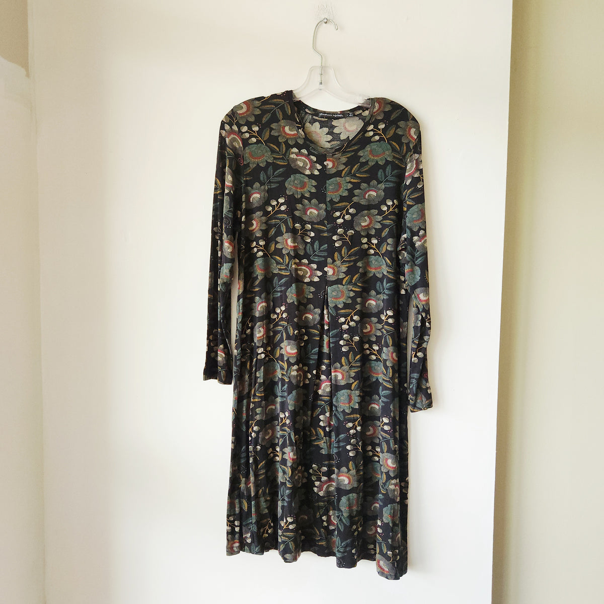 Gudrun Sjödén Jersey Dress with Front Pleat - L