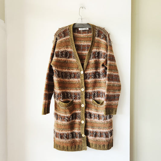 Vintage Judith Glue Pure New Wool Long Length Cardigan - 14/16 - Scotland
