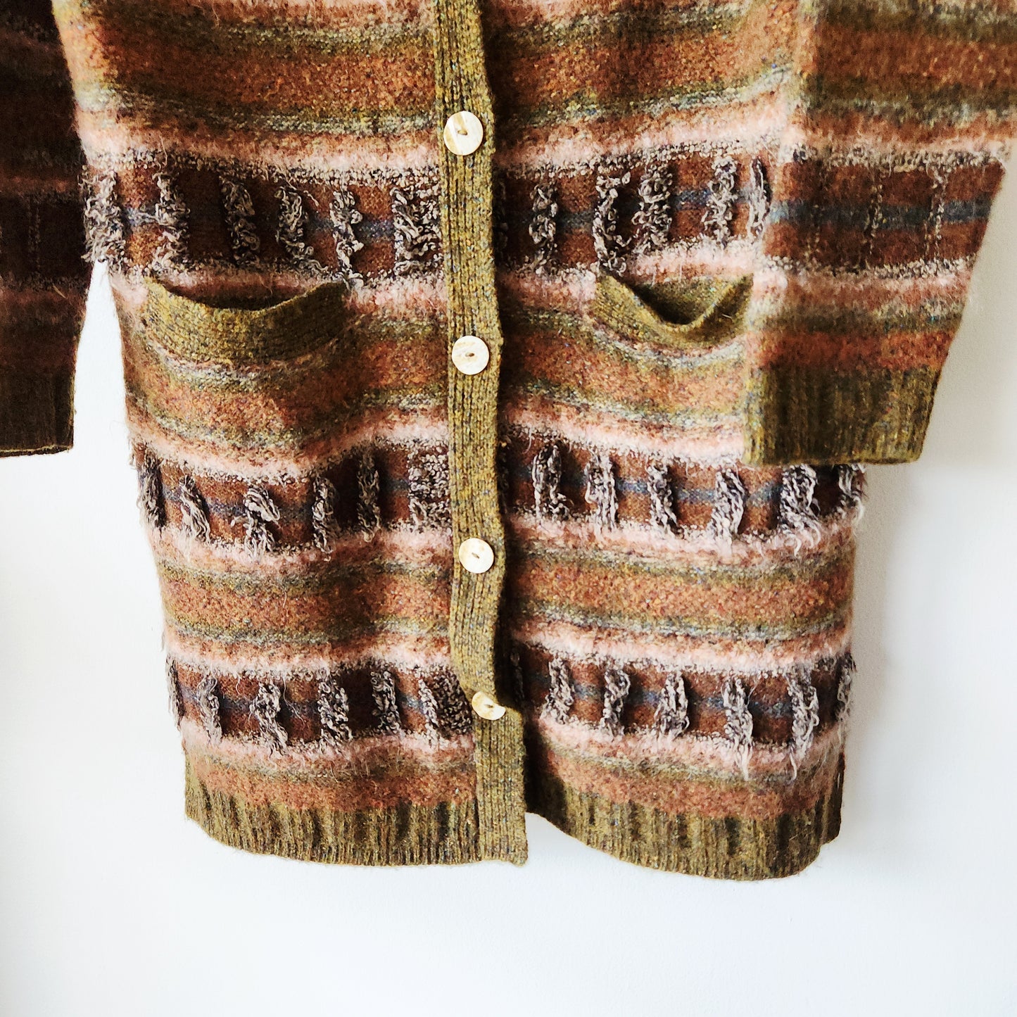 Vintage Judith Glue Pure New Wool Long Length Cardigan - 14/16 - Scotland