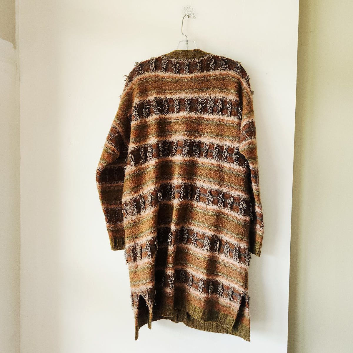 Vintage Judith Glue Pure New Wool Long Length Cardigan - 14/16 - Scotland