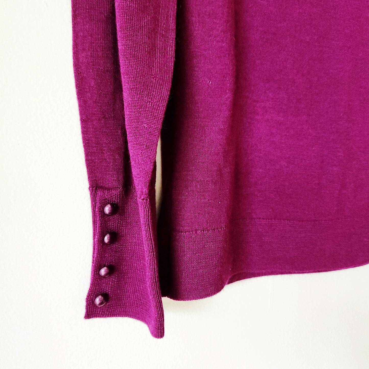 Talbots Pure Merino Wool Sweater with Button Detail on Cuffs - S - New