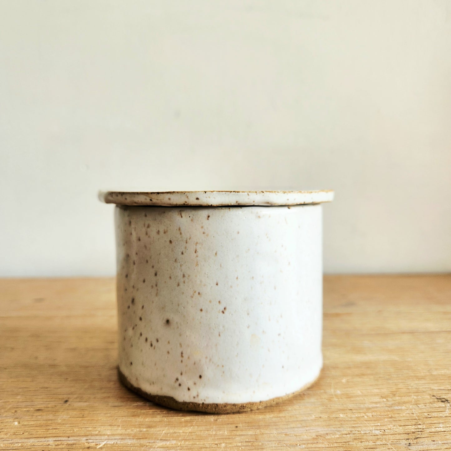Handmade Speckled Stoneware French Butter Crock