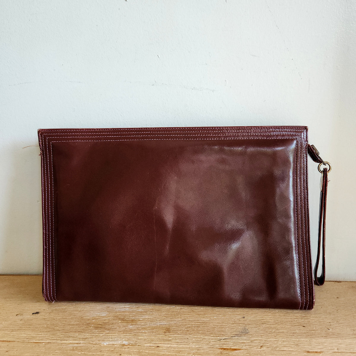 Vintage Morris Moskowitz Oxblood Leather Clutch