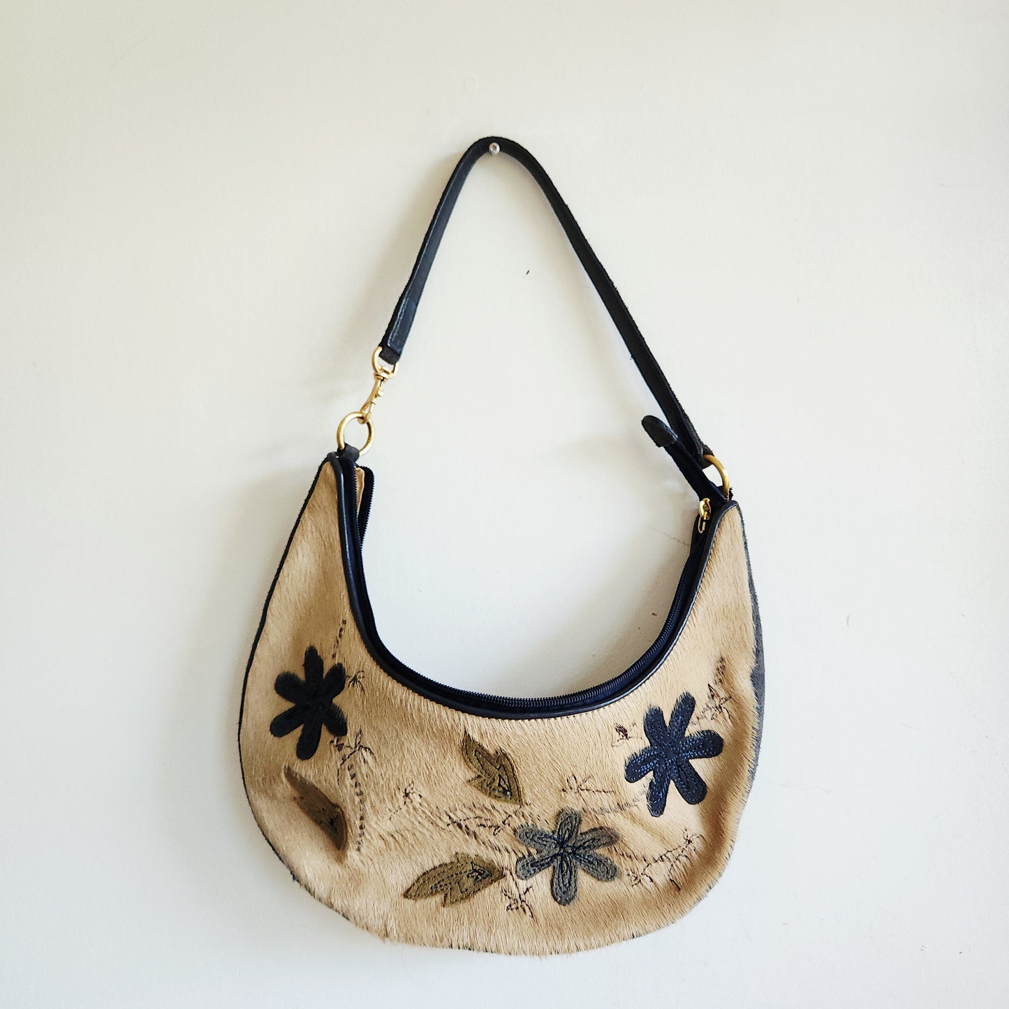 Preston & York Leather Handbag with Applique - as is