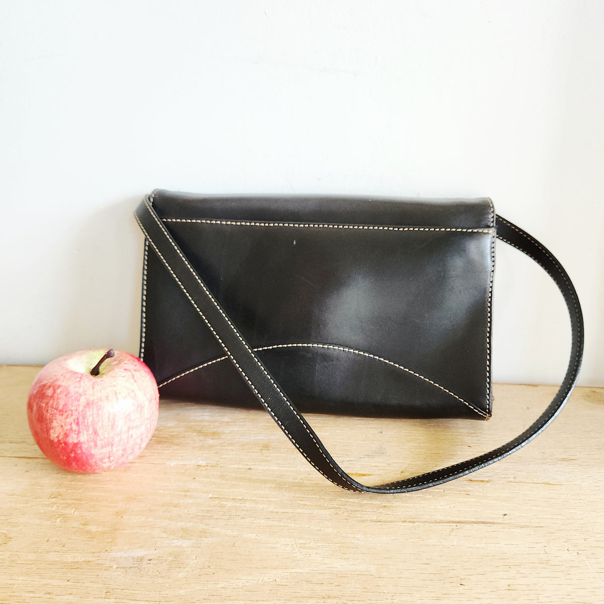 Talbots Black Leather Envelope Purse