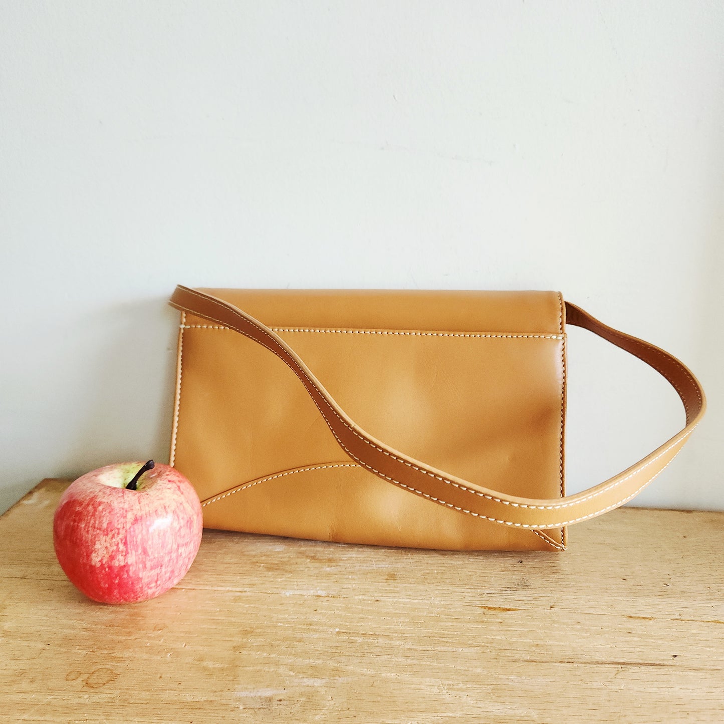 Talbots Camel Leather Envelope Purse