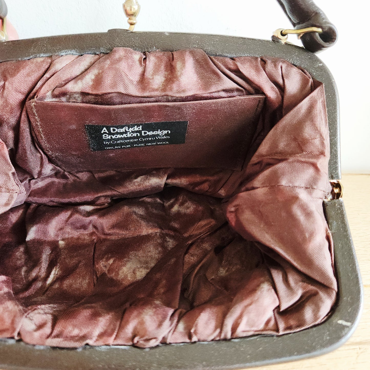 Vintage Dafydd Snowdon Design Woven Wool Snap Top Purse
