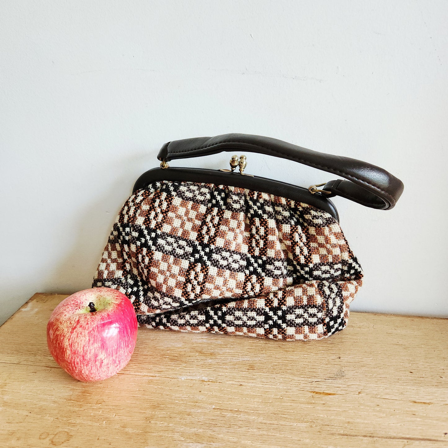 Vintage Dafydd Snowdon Design Woven Wool Snap Top Purse