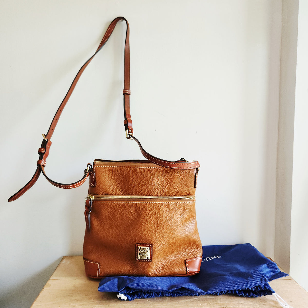 Dooney & Burke Pebbled Leather Crossbody Purse with Dust Bag