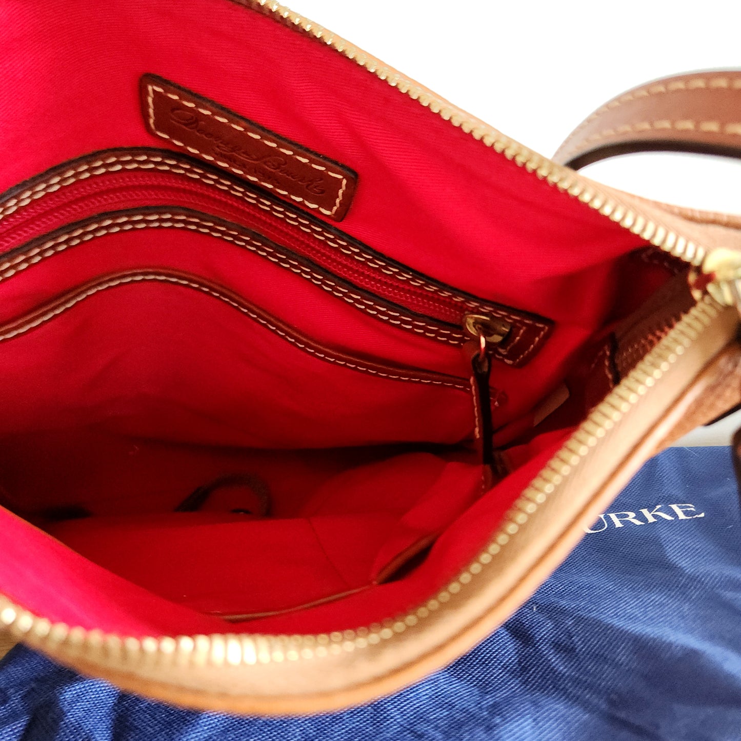 Dooney & Burke Pebbled Leather Crossbody Purse with Dust Bag
