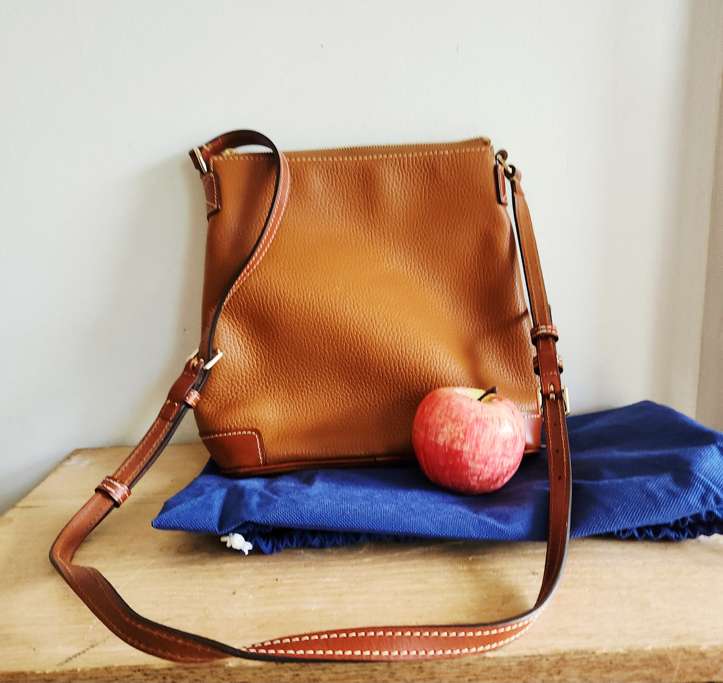 Dooney & Burke Pebbled Leather Crossbody Purse with Dust Bag