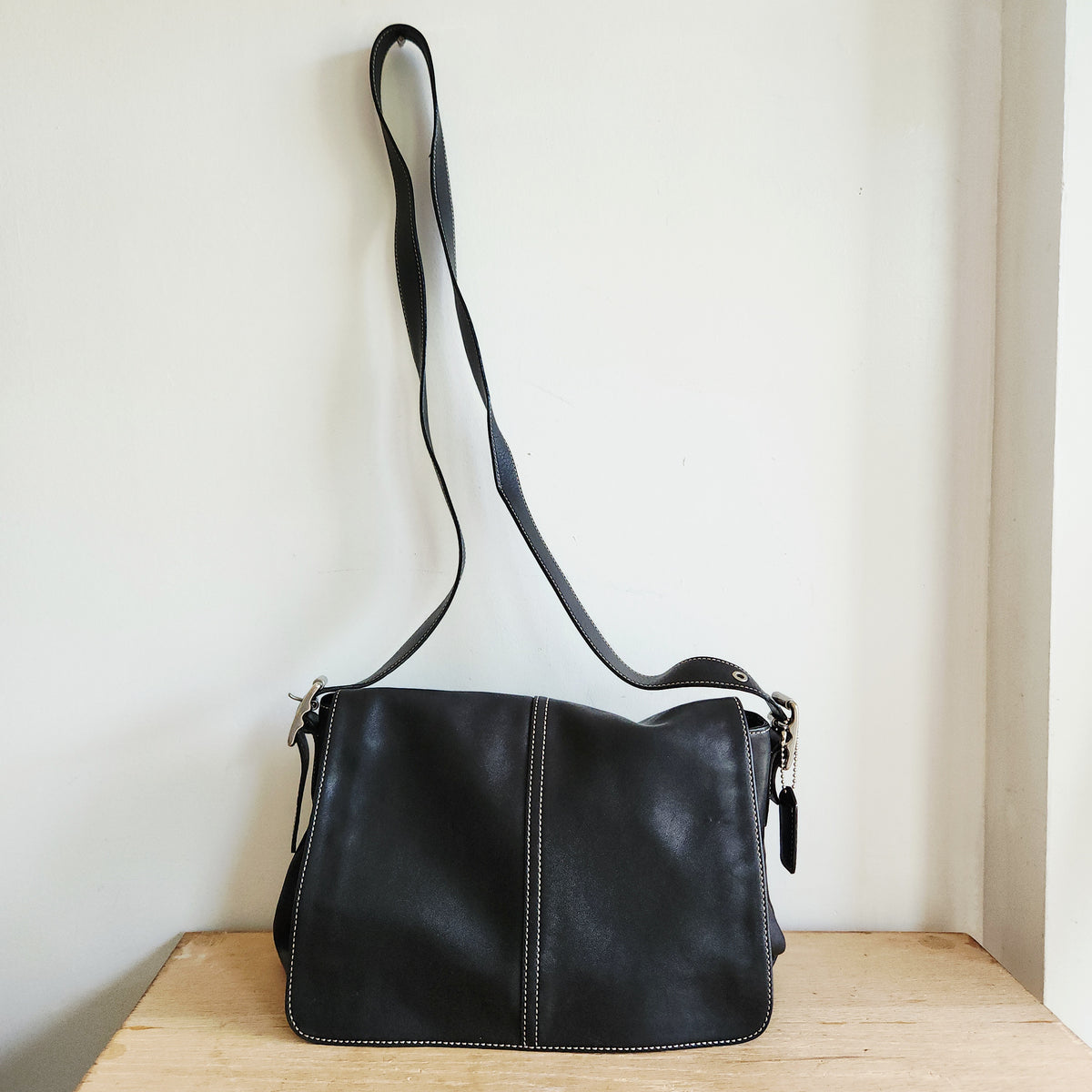 Coach Black Leather Foldover Purse