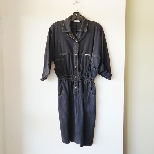 Vintage Ideas Black Denim Shirtdress - M