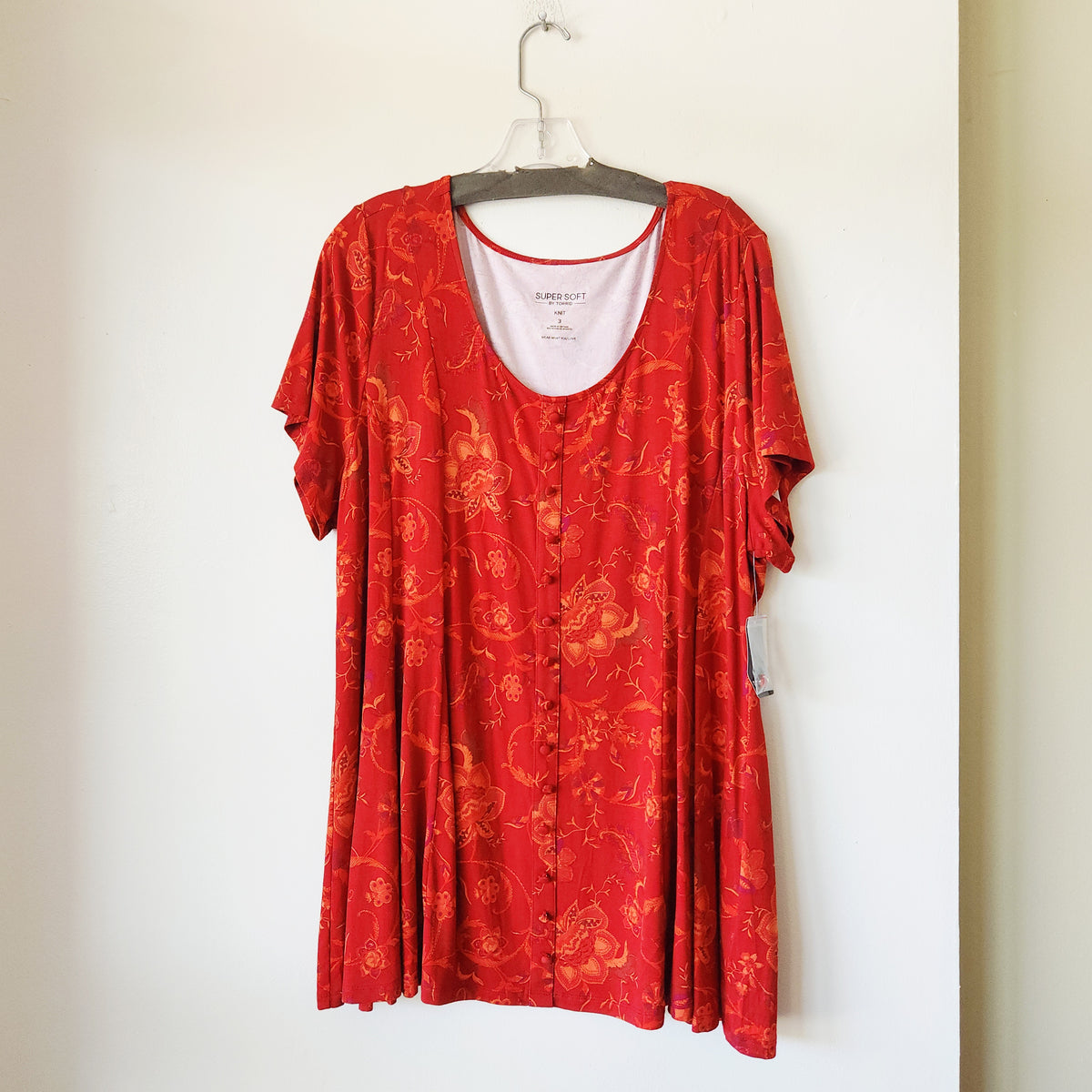 Torrid Super Soft Jersey Top with Faux Buttons - size 3X - New