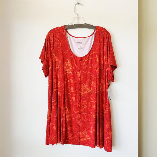 Torrid Super Soft Jersey Top with Faux Buttons - size 3X - New