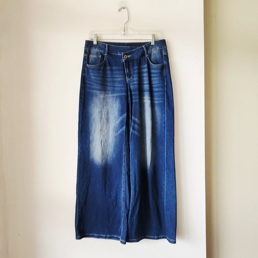 Halara Soft Wide Leg Jeans with Crossover Waistband - S