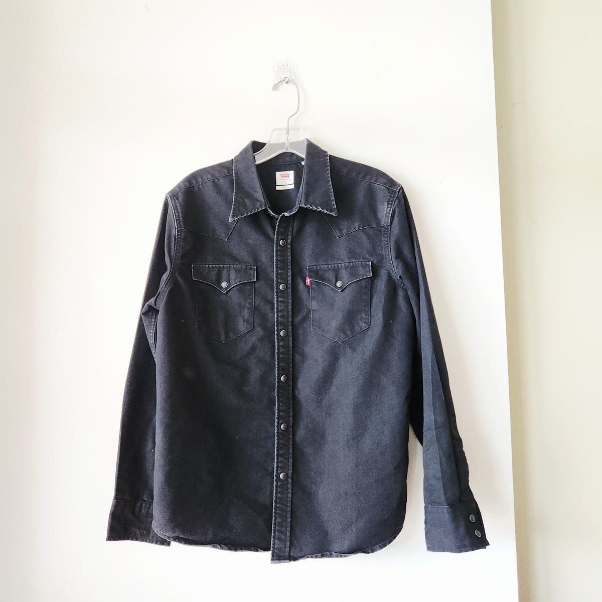 Levi's Washed Black Snap Front Shirt - M