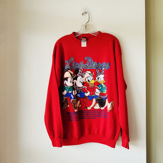 Vintage Mickey Unlimited Line Dance Sweatshirt - L - as is