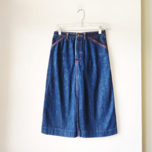 Vintage Bill Blass Denim Midi Skirt - size 6