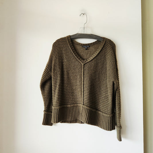 Eileen Fisher Yak & Wool Open Knit Crop Sweater - L