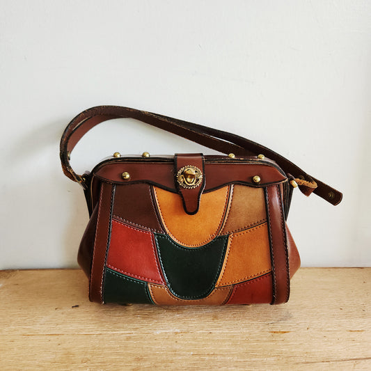 Vintage Patchwork Snap Top Purse