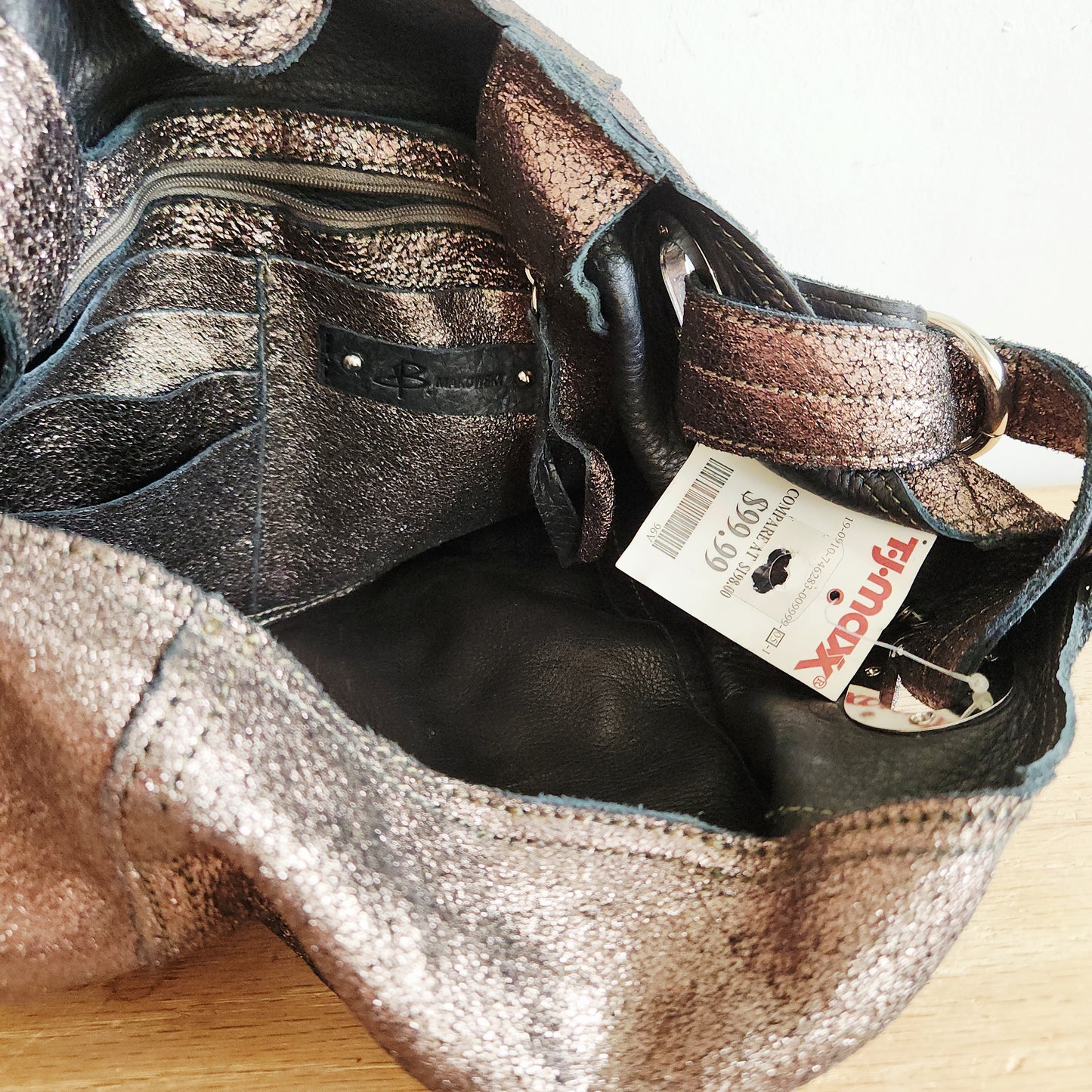 B. Makowsky Metallic Slouchy Tote - New