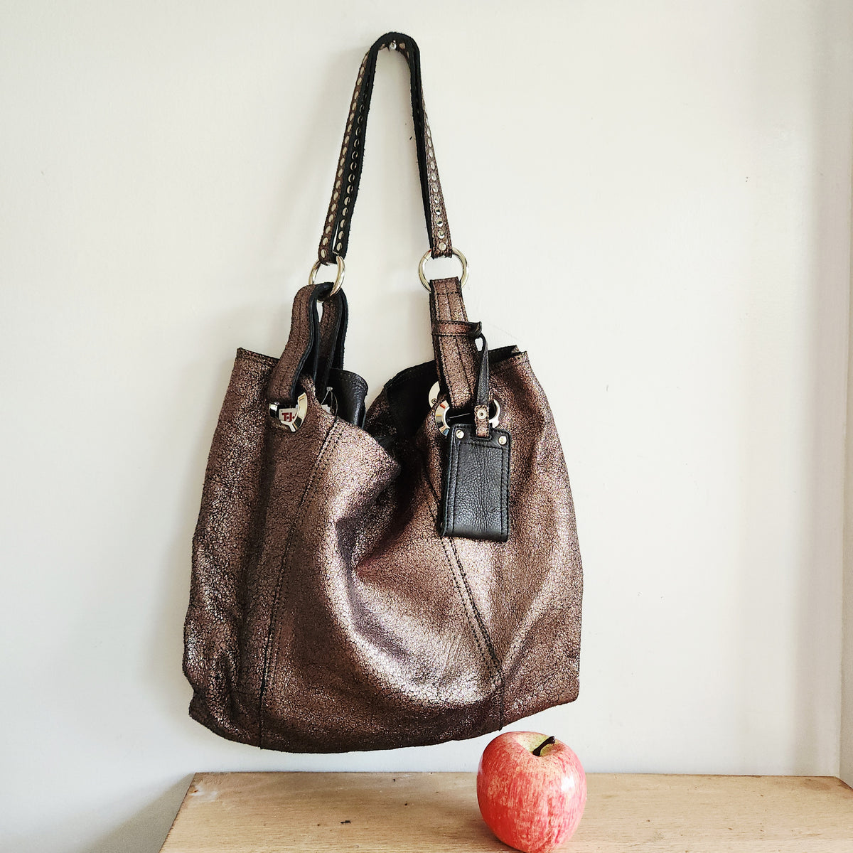 B. Makowsky Metallic Slouchy Tote - New