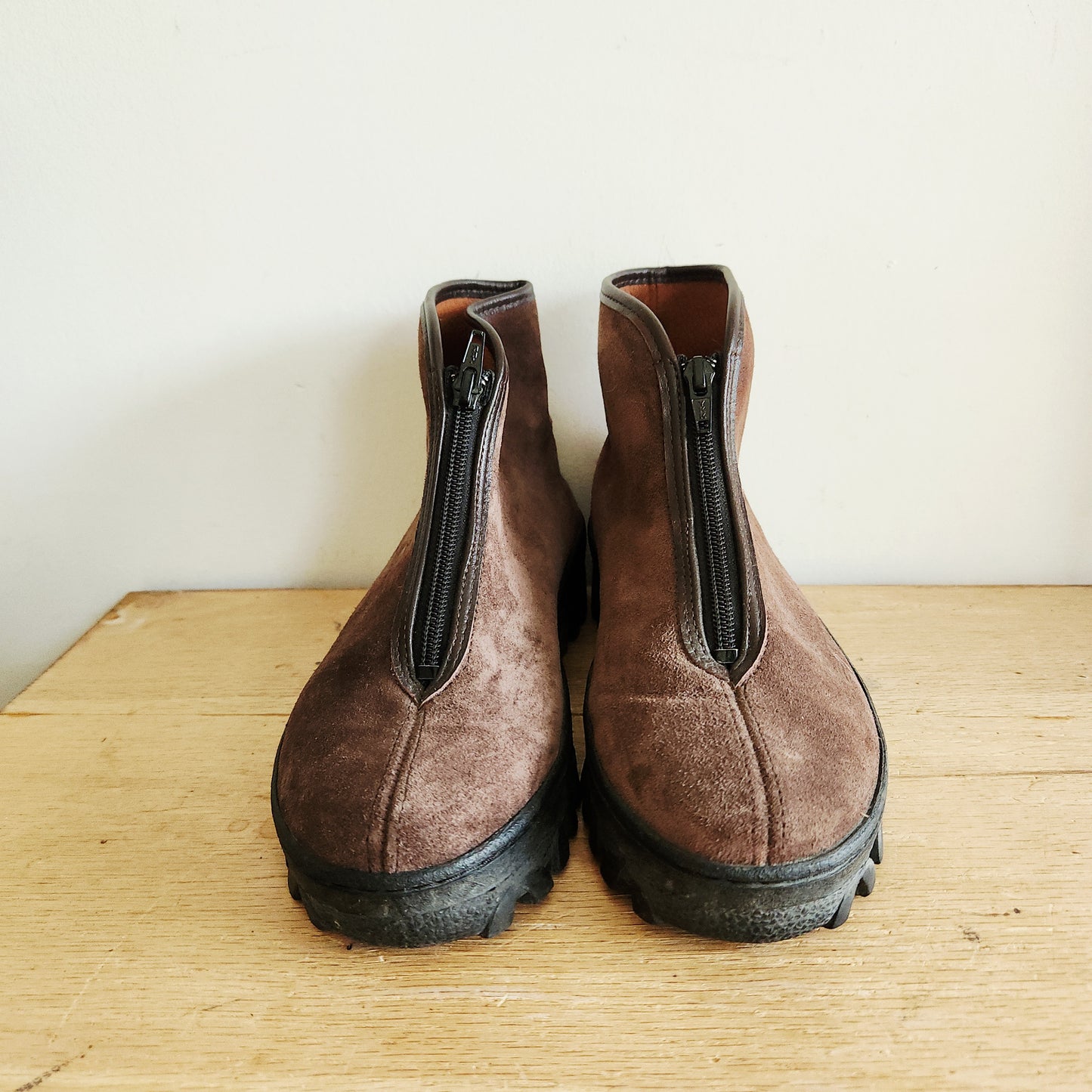 Korba Suede Ankle Boots with Zippers - size 38