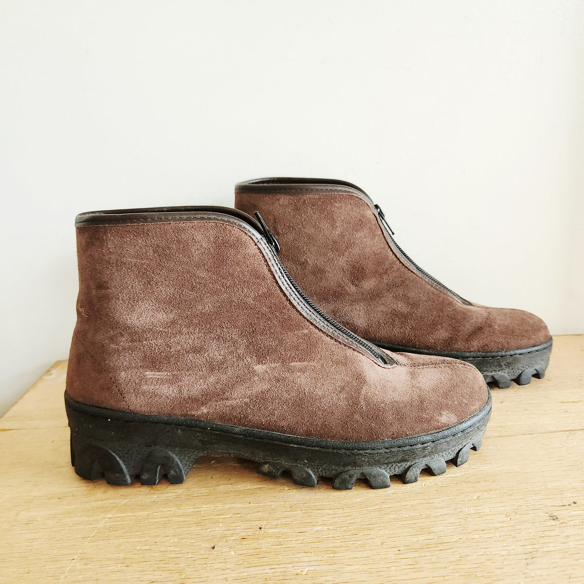 Korba Suede Ankle Boots with Zippers - size 38