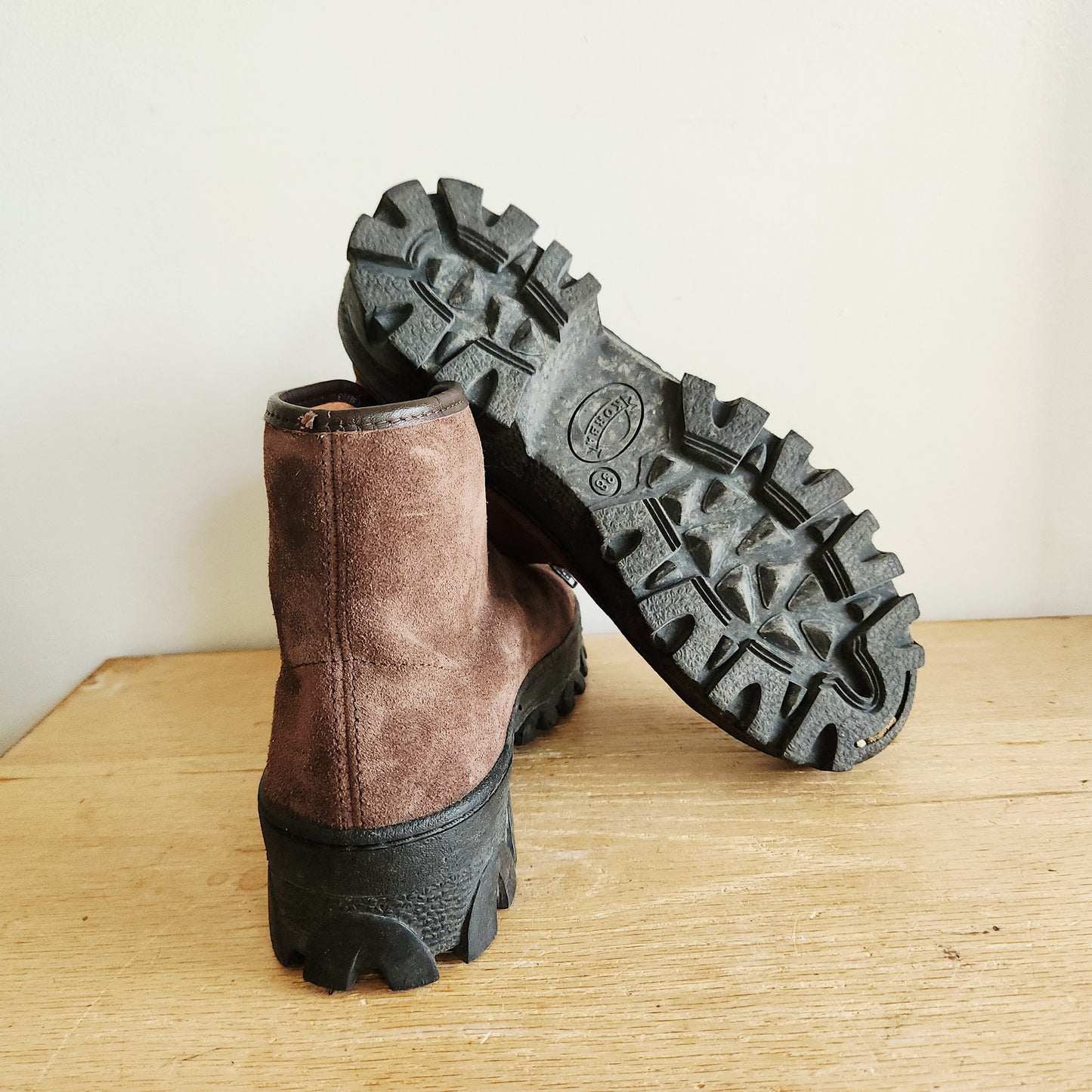 Korba Suede Ankle Boots with Zippers - size 38