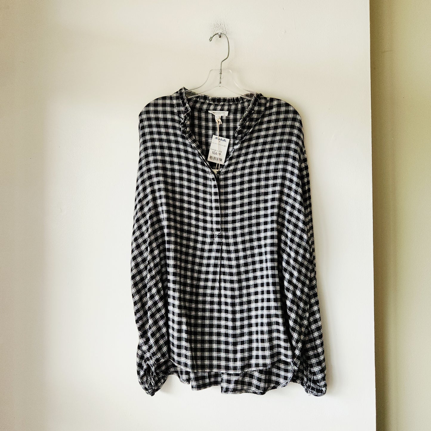 BeachLunchLounge Checked Loose Fit Top - XL - New