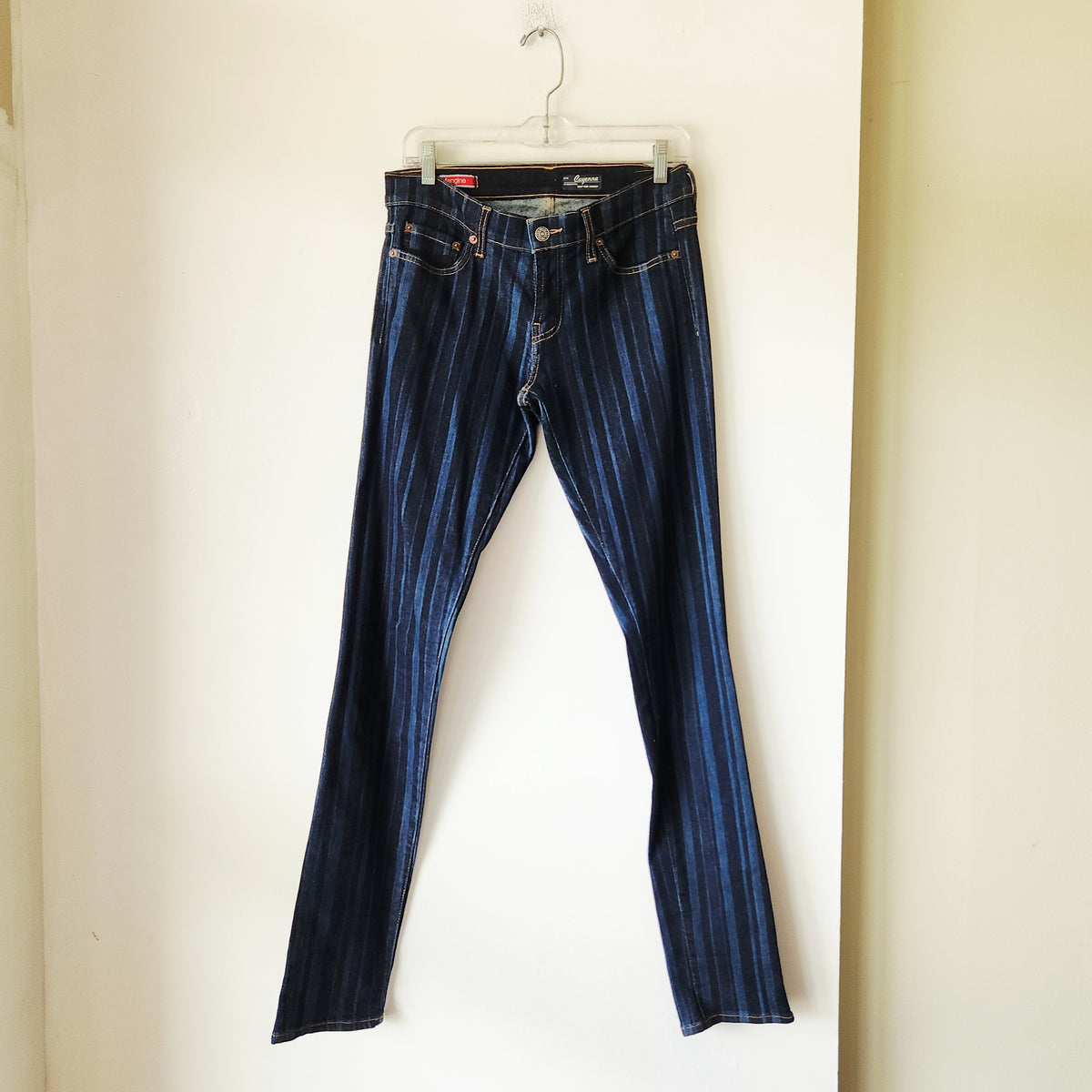 Red Engine Low Rise Pinstripe Skinny Jeans - size 29