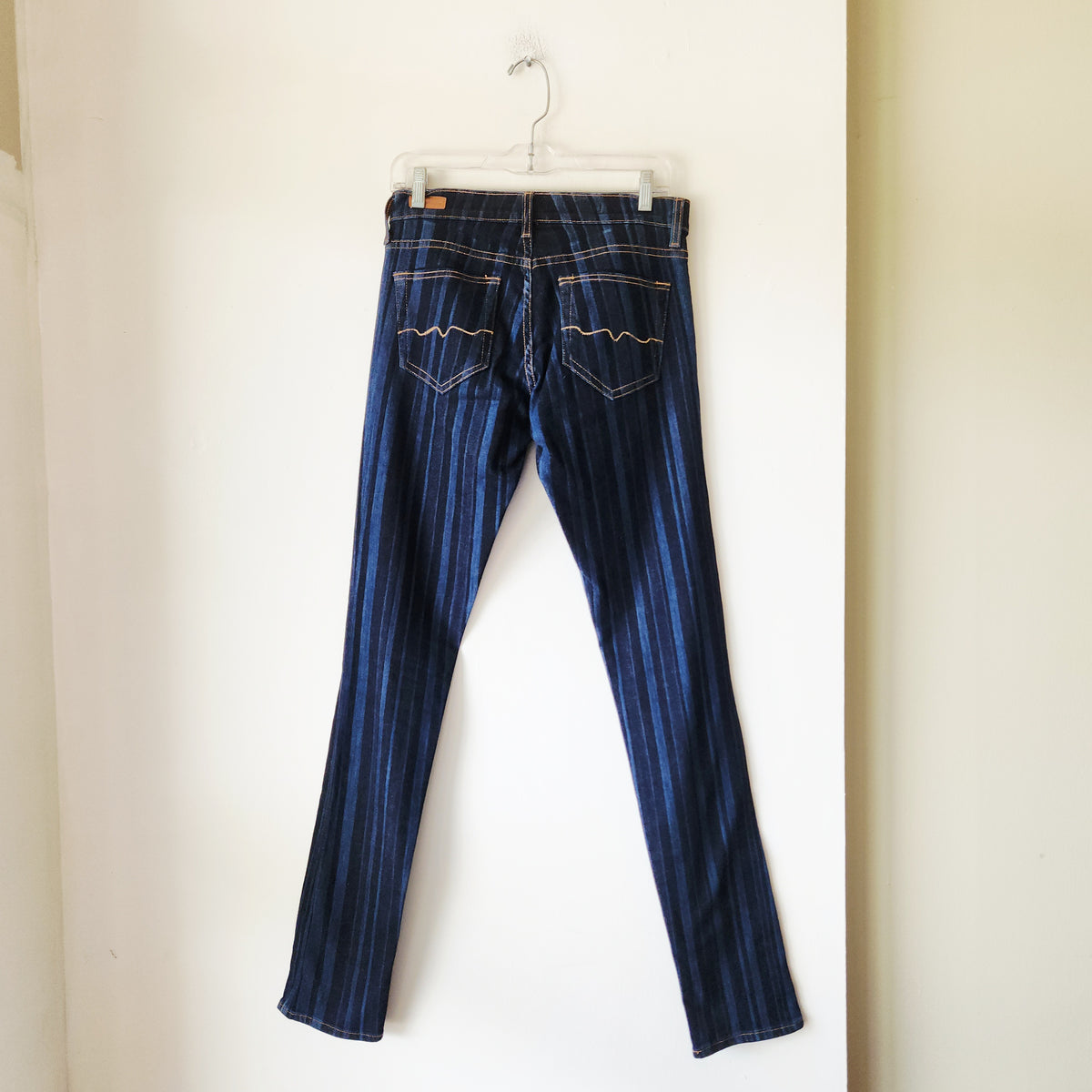 Red Engine Low Rise Pinstripe Skinny Jeans - size 29